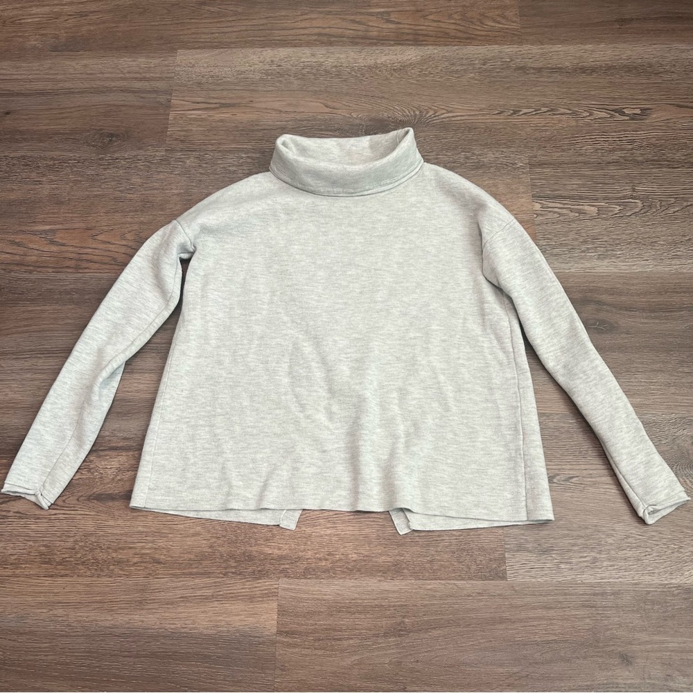 Vineyard Vines Funnel Neck Sweater Small Light Gray Double Jersey Pullover